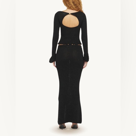 Asta Resort Michaela Long Sleeve Top & Skirt- Black Sequin - Picture 1 of 14